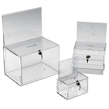 Token & Money Collection Box Range | Collection Boxes | Striking Displays